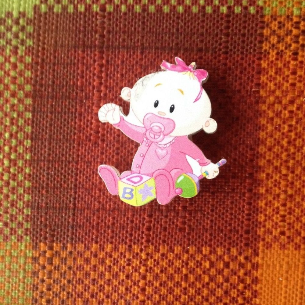 12 PCS Acrylic Applique Baby Girl Baby Shower Favor Decoration